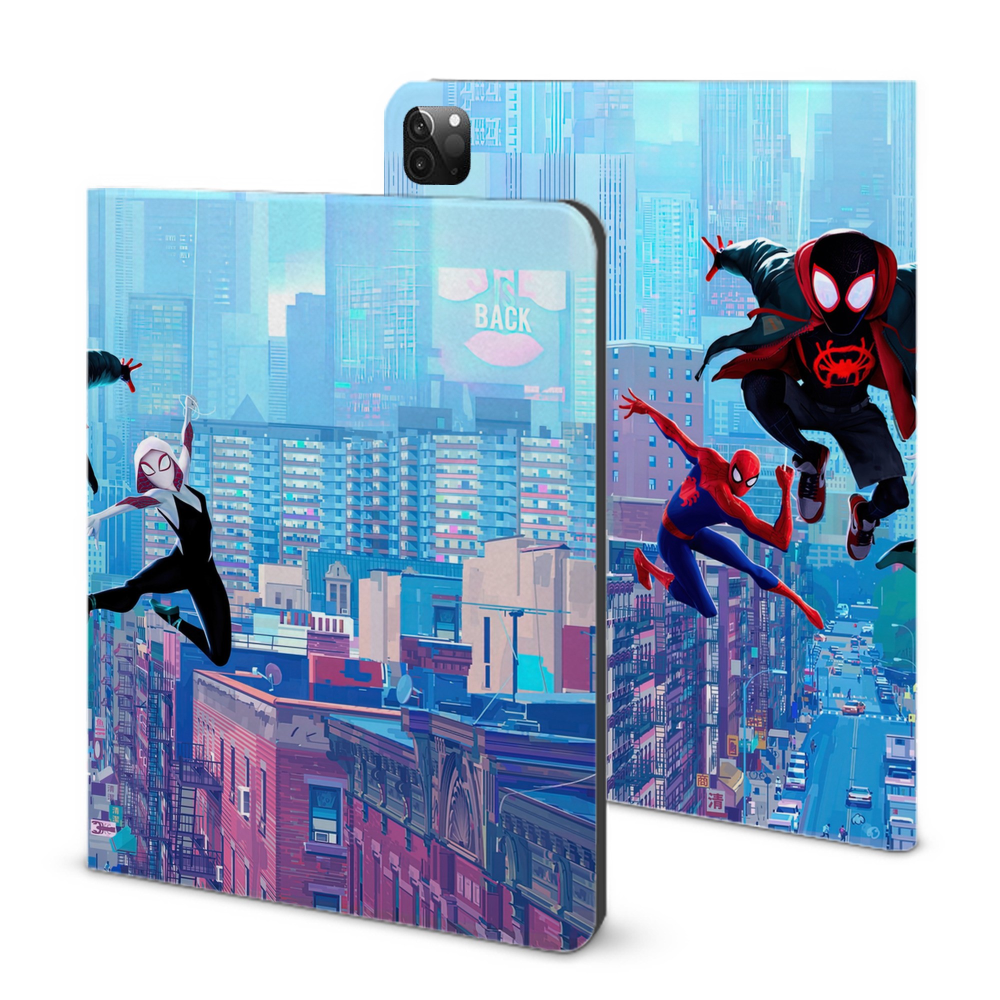 Spider Man スパイダーマン IPadケース ペンホルダー付き ブックスタイルデザイン